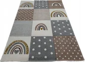 Dywany dla dzieci - Dywan Diamond 3D 80x150 tęcza beżowy łuki szary - miniaturka - grafika 1