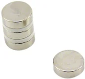 Magnesy - first4magnets Magnes Expert 15 mm średnicy x 5 mm grubości Ultra wysoka wydajność N52 magnes neodymowy - 6 kg pociągnięcie (opakowanie 4 szt.) F215-N52-4 - miniaturka - grafika 1