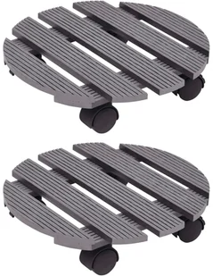 VidaXL Lumarko Stojaki na kółkach pod donice, 2 szt., szare, 30x7,5 cm, WPC! 149032 VidaXL - Kwietniki - miniaturka - grafika 2