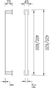 OMNIRES NELSON wieszak na ręcznik, 62 cm NL80216GR NL80216GR - Akcesoria do armatury i ceramiki - miniaturka - grafika 2