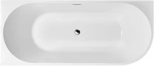 Corsan Wanna narożna do montażu przyściennego Intero lewa 160 cm z wykończeniem chrom 649339 - Wanny - miniaturka - grafika 4