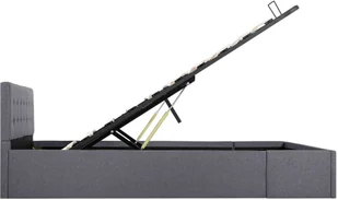 vidaXL Rama łóżka z podnośnikiem, ciemnoszara, tkanina, 140x200 cm - Łóżka - miniaturka - grafika 6