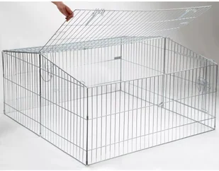 Kerbl Wybieg dla małych zwierząt Easy, metalowy, kolor srebrny, 82845 - Klatki dla gryzoni - miniaturka - grafika 2