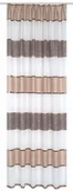 Zasłony - Home Fashion Home fashion 47777 | gotowych szalik Walter z paskiem z firanka | blickdichter żakardowy materiał dekoracyjny z pasów poprzecznych i wzorem, cappuccino, 245x 140 - miniaturka - grafika 1