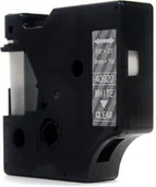 Taśmy do drukarek barwiące - Dymo JetWorld Taśma D1 Biały na Przezroczystym 9mm x 7m LM100 LM100Plus LM100Series LM120P LM280 LM300 LM350 LM350D LM350Series LM360D LM400 LM420P LM450 LM450D LM450Series LM500TS LMPC LMPC2 JWT-D40920N - miniaturka - grafika 1