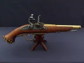 Repliki - broń - Denix SA REPLIKA PIRACKI PISTOLET SKAŁKOWY NA STOJAKU MODEL 1103L+800 1103L+800 - miniaturka - grafika 1