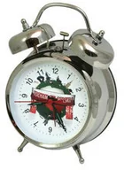 Zegary - Atrix Budzik metalowy z dzwonkami LOGO BTM868 - miniaturka - grafika 1