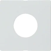 Wyłączniki światła i elektryczne - Hager sp. z o.o. Element centralny do łącznika i sygnalizatora świetlnego E11 śnieżnobiały aksamit Q.1 11246089 - miniaturka - grafika 1