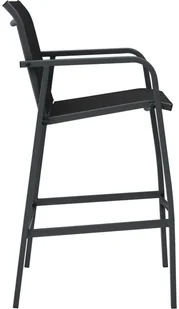 vidaXL Ogrodowe krzesła barowe, 4 szt., szare, tworzywo textilene - Fotele i krzesła ogrodowe - miniaturka - grafika 4