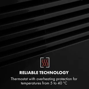 Klarstein Klarstein Hot Spot Slimcurve Grzejnik 80 x 40 cm 40 m 2000 W 540°C IP24 kolor czarny ACO7-HS Slimcurve BK - Ogrzewanie przenośne - miniaturka - grafika 6