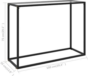 VidaXL Lumarko Stolik konsolowy, przezroczysty, 100x35x75 cm, szkło hartowane 322811 VidaXL - Ławy i stoliki kawowe - miniaturka - grafika 6