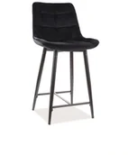 Taborety i hokery - Signal PÓŁHOKER CHIC H-2 VELVET CZARNY/CZARNY 19 CHICH2VCC - miniaturka - grafika 1