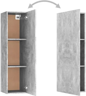 vidaXL Lumarko Szafka telewizyjna, szarość betonu, 30,5x30x110 cm, płyta 803370 - Szafki RTV - miniaturka - grafika 12