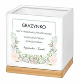 Donice - Blumfeldt Murrano Personalizowana kwadratowa z napisem dla niej na imieniny PDC2-015 - miniaturka - grafika 1