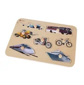 Układanki dla dzieci - Classic World Lumarko Drewniana Układanka Dla Dzieci Pojazdy Transport Dopasuj Kształty 9 El.! CW3741 Lek - miniaturka - grafika 1