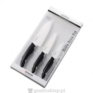 Kyocera KYOCERA zestaw noży ceramika FK-3PC  Santoku + nożyk do owoców + nóż 606771-FK-3PC-WHBK - Noże kuchenne - miniaturka - grafika 2