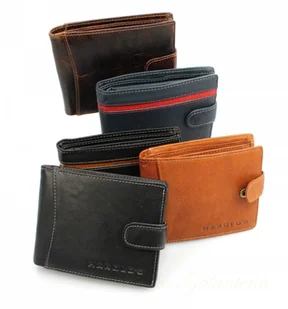 HAROLD'S Portfel Męski Skórzany HAROLD'S Skóra Licowa Duży Poziomy Z Zapięciem 5546 - Portfele - miniaturka - grafika 2