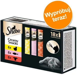 Sheba Pakiet mieszany Sheba Creamy Snacks pasta dla kota, 18 x 12 g - 18 x 12 g - Przysmaki dla kotów - miniaturka - grafika 2