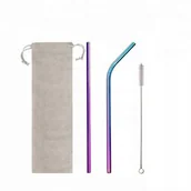 Słomki do napojów - Whiskey Rocks Słomki metalowe zestaw 2 szt 215x6 mm tęczowe 5907443621098 - miniaturka - grafika 1