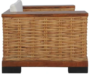 vidaXL 3-cz. zestaw wypoczynkowy, poduszki, brązowy, naturalny rattan 3+2+1 - Komplety wypoczynkowe - miniaturka - grafika 6
