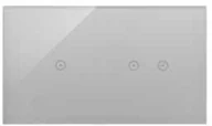 Domofony - KONTAKT-SIMON Simon Touch ramki Panel dotykowy S54 Touch, 2 moduły, 1 pole dotykowe + 2 pola dotykowe poziome, srebrna mgła DSTR212/71 DSTR212/71 - miniaturka - grafika 1
