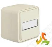 Wyłączniki światła i elektryczne - Hager BERKER W.1 Wyłącznik 1-klawiszowy uniwersalny (schodowy) z podświetlanym p. opisowym IP55 biały 30763552 30763552/HAG - miniaturka - grafika 1