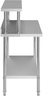 Vida Kuchenny stół roboczy z półką 120x60x120 cm stal nierdzewna V-3054469 - Stoły - miniaturka - grafika 5