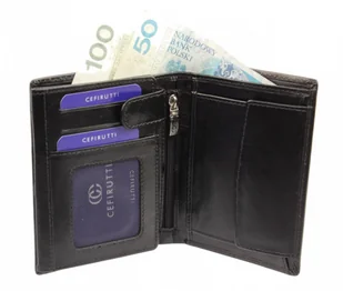 Cefirutti Portfel Męski Duży Pionowy Bez Zapinki Skóra Naturalna 7680272 - Portfele - miniaturka - grafika 5