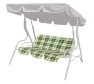 Poduszki ogrodowe - Happy Green Pokrowiec na siedzisko huśtawki zielona kratka - miniaturka - grafika 1