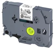 Papier do drukarek - Brother TZ-SE2 / TZe-SE2, 9mm x 8m, czarny druk / biały podkład, bezpieczeństwo, taśma zamiennik - miniaturka - grafika 1