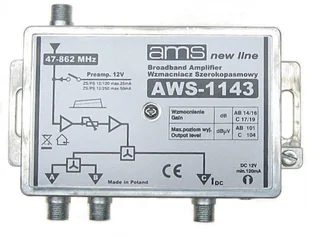 WZMACNIACZ ANTENOWY AWS-1143 17/19dB AWS-1143 - Wzmacniacze antenowe - miniaturka - grafika 2