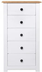 vidaXL Szafka, biała, 46 x 40 x 89 cm, sosna, seria Panama vidaXL - Szafki do salonu - miniaturka - grafika 3