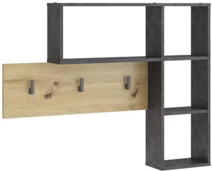 vidaXL FMD FMD Wieszak na płaszcze, ścienny, 4 półki, antracytowo-dębowy 433870 - Wieszaki i stojaki - miniaturka - grafika 2