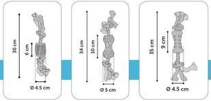 Flamingo Lindo TPR rurka i sznur niebieski 30cm [519496] - Zabawki dla psów - miniaturka - grafika 6