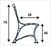 Pozostałe meble ogrodowe - unimet NOGA DO ŁAWKI MIEJSKA, 6 DESEK - miniaturka - grafika 1