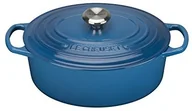 Brytfanny - Le Creuset Signature 21178252002430 żeliwna gęsiarka, okrągła, średnica: 25 cm, kolor niebieski 21178252002430 - miniaturka - grafika 1