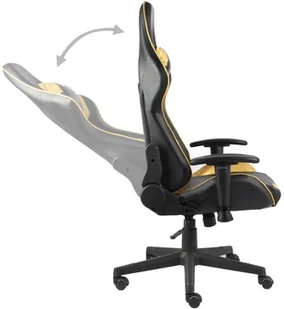 vidaXL Obrotowy fotel gamingowy, złoty, PVC 20492 - Fotele gamingowe - miniaturka - grafika 5
