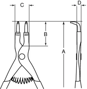BAHCO szczypce do pierścieni Segera zewnętrzne, kątowe 90, zakres 3-10mm, [2990-125] - Kombinerki i obcęgi - miniaturka - grafika 2