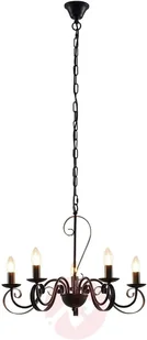 Lindby Shervan żyrandol, 5-punktowy, brązowy - Lampy sufitowe - miniaturka - grafika 3