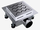 Odwodnienia, kanały i akcesoria - SpiroFlex SpiroFlex Odwodnienie punktowe AquaSTEEL PA z rusztem do wklejenia glazury GL z mankietem hydroizolacyjnym SX-OPA120GL - miniaturka - grafika 1