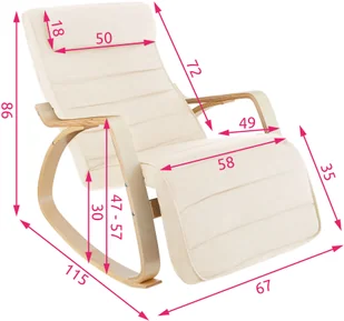 tectake Fotel bujany Onda - beżowy 403527 - Fotele tectake Fotel bujany Onda - beżowy 403527 - Fotele - miniaturka - grafika 6