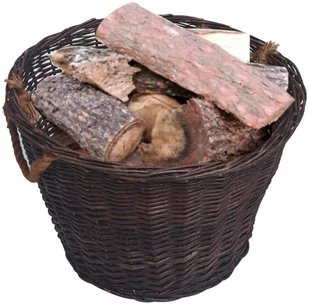 vidaXL 3-cz. zestaw koszyky na drewno, sztaplowane, czerwona wiklina vidaXL - Akcesoria kominkowe - miniaturka - grafika 2