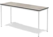 Meble do szkół i przedszkoli - AJ Produkty Stół SONITUS, 1800x700x900 mm, linoleum jasnoszary, biały - miniaturka - grafika 1