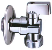 Zawory i kraniki - Invena Zawór kulowy z pokrętłem metalowym GW chrom 1/2" x 1/2" - miniaturka - grafika 1