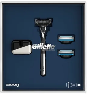 Gillette MACH3 ZESTAW PODARUNKOWY MASZYNKA DO GOLENIA Z CHROMOWANĄ RĄCZKĄ 2 OSTRZA WYMIENNE I PODSTAWKA Zakupy dla domu i biura! 63612931 - Maszynki do golenia i wkłady - miniaturka - grafika 2
