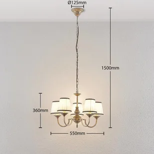 Lindby Lumiel żyrandol, 5-punktowy - Lampy sufitowe - miniaturka - grafika 2