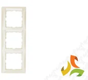 Klawisze i ramki - Hager BERKER B.KWADRAT Ramka 3 potrójna pionowa z polem opisowym krem połysk 10138912 10138912/HAG - miniaturka - grafika 1