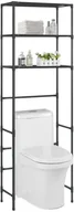 Wieszaki łazienkowe - vidaXL 3-poziomowy regał nad toaletę, czarny, 53x28x169 cm - miniaturka - grafika 1