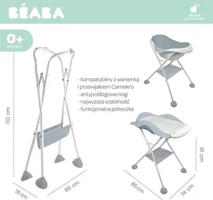 Beaba Stojak do wanienki i przewijaka Cameleo Light Mist - Wanienki dla dzieci - miniaturka - grafika 3