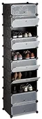 Szafki na buty - Relaxdays szafka na buty 10 poziomów, nie zajmuje dużo miejsca, wys. x szer. x głęb. ok. 176 x 49 x 37 cm, różnekolory. 10021963_46 - miniaturka - grafika 1